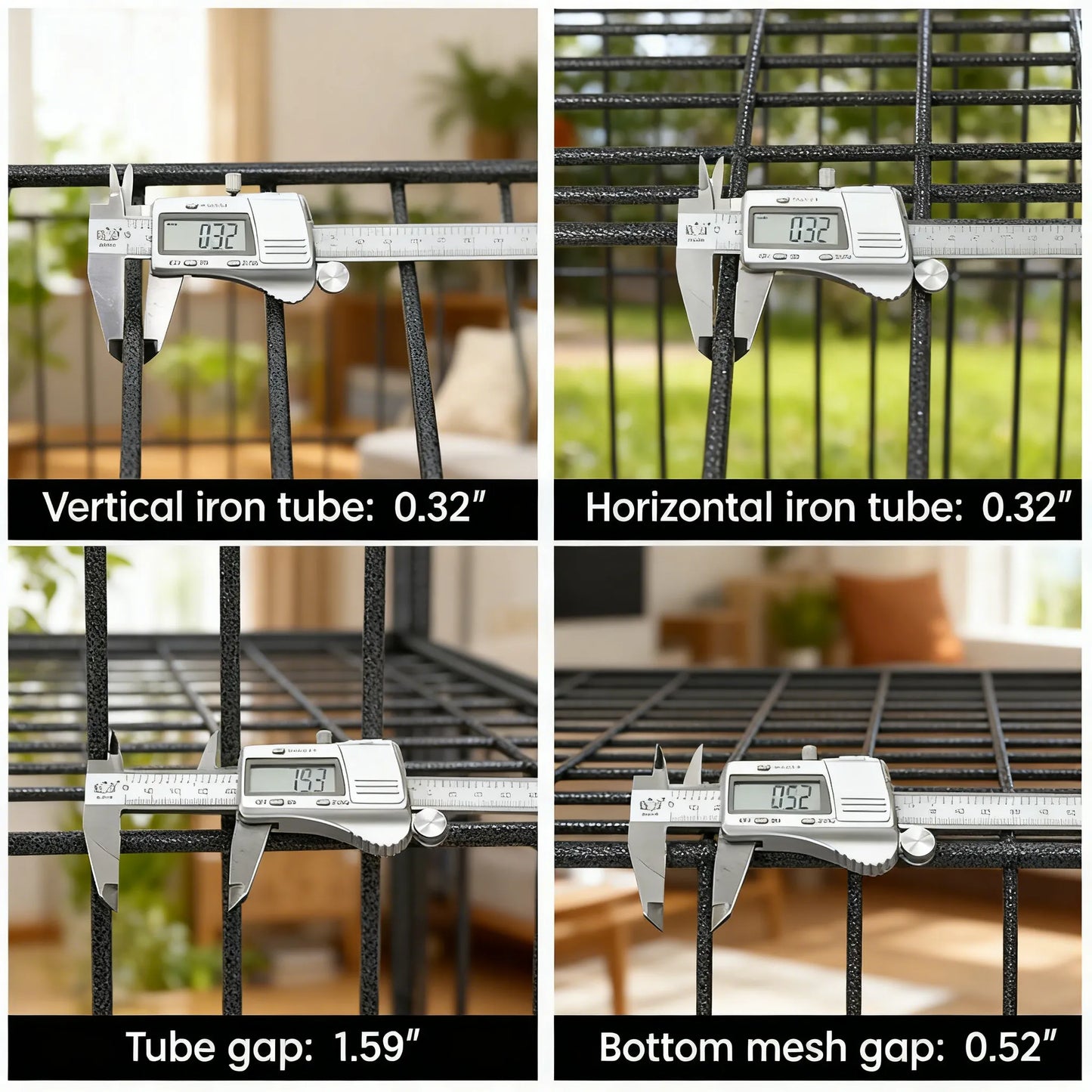 Stackable Dog Cage – 37 Inch, Escape Proof, Lockable Wheels, Removable Tray, Double Doors