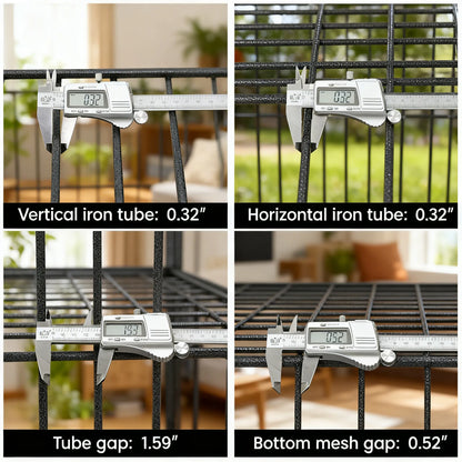 Stackable Dog Cage – 37 Inch, Escape Proof, Lockable Wheels, Removable Tray, Double Doors