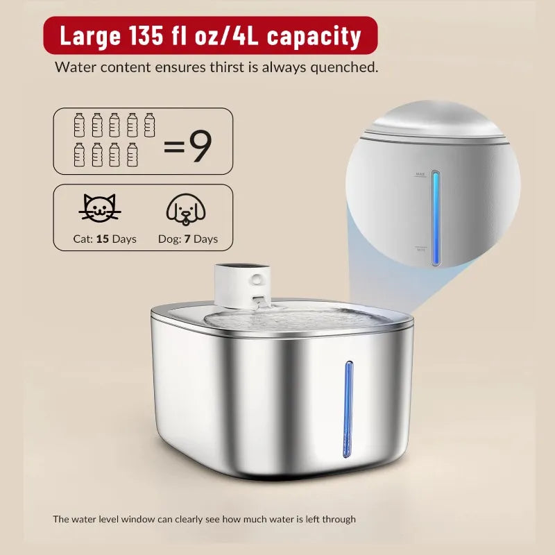 Smart Pet Water Dispenser - Fresh, Safe, 4L Capacity, 59% OFF + Free Filter Included
