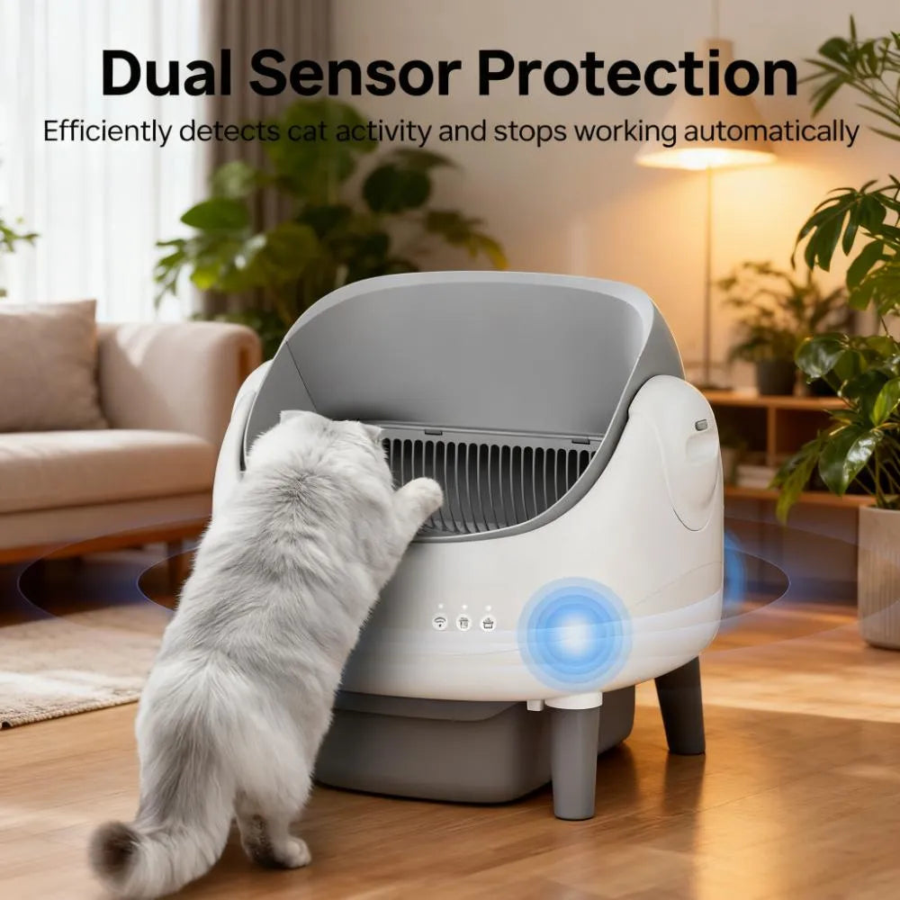 Automatic Litter Box – Self-Cleaning, APP Control, Dual Sensors