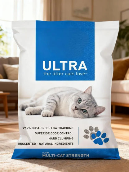 UnScented Clumping Clay Cat Litter – 40 lb, Ultimate Odor Control