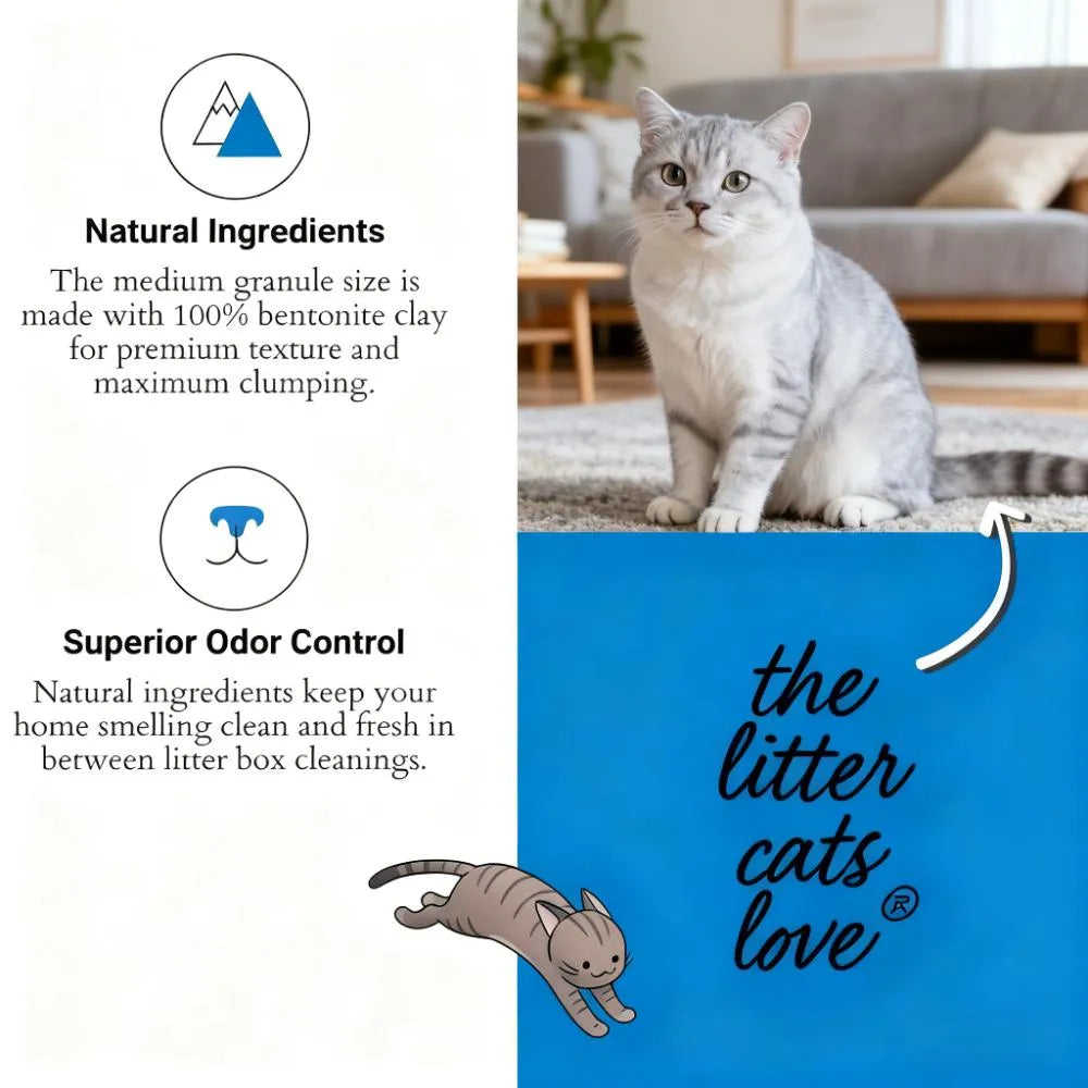 UnScented Clumping Clay Cat Litter – 40 lb, Ultimate Odor Control
