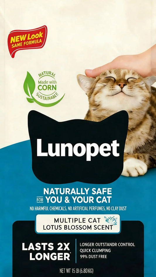 Natural Lotus Scent Cat Litter, Quick-Clumping, Flushable & Long-Lasting Odor Control