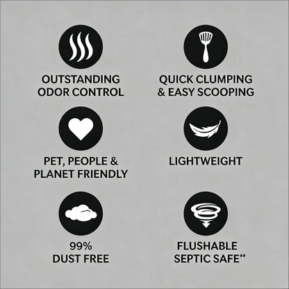 Natural Lotus Scent Cat Litter, Quick-Clumping, Flushable & Long-Lasting Odor Control